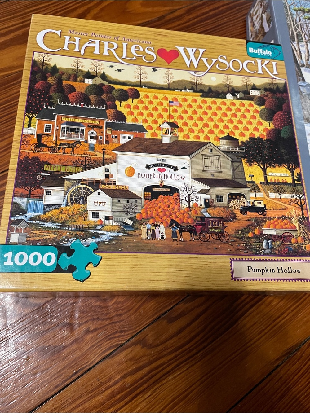 Two open 1,000 Piece Puzzles, uncounted